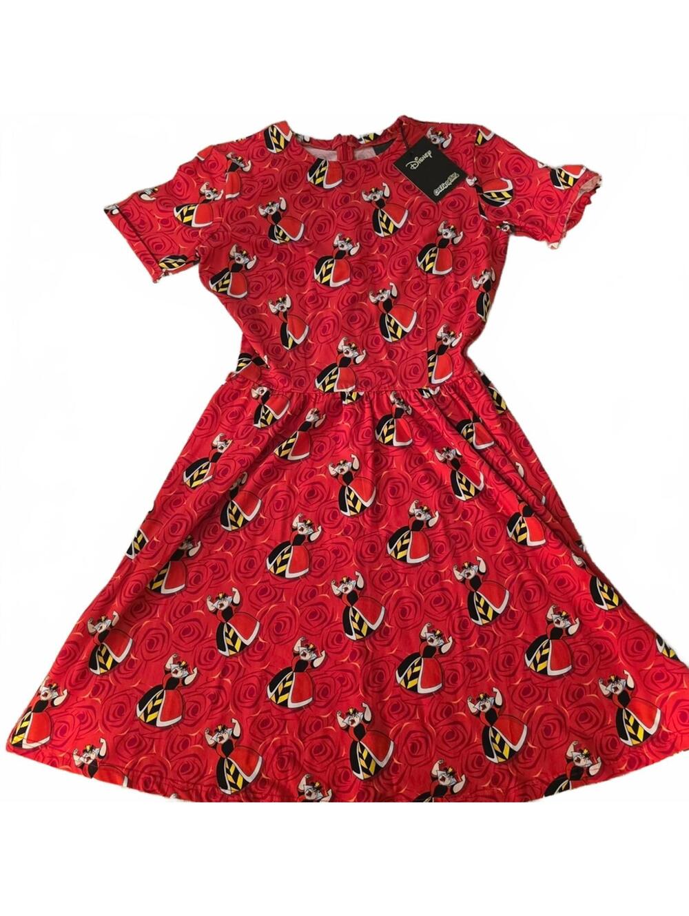 Disney x Cakeworthy Queen of Hearts Red Skater Dress Size Medium NWT - Picture 3 of 8